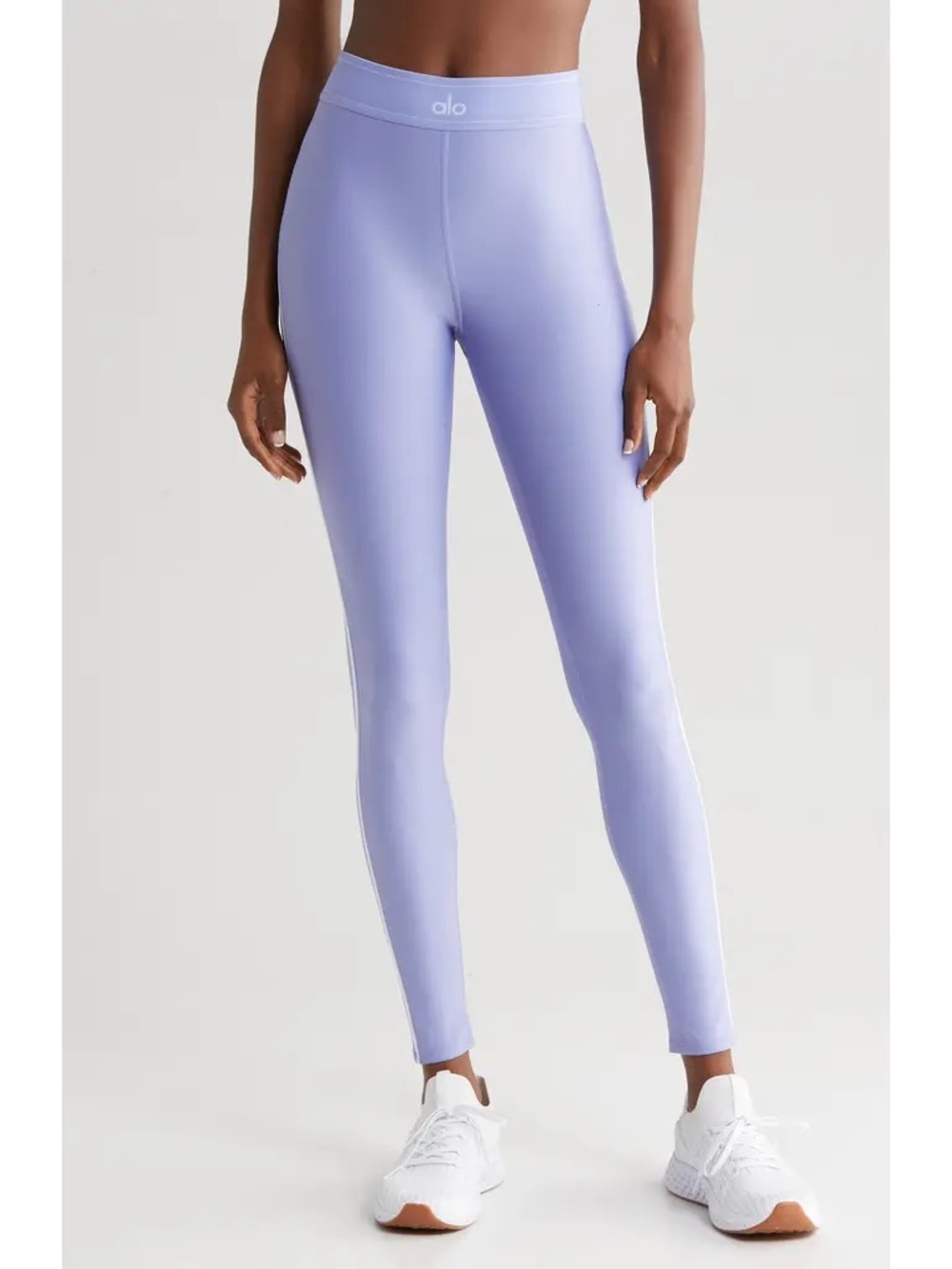 Alo Yoga Airlift High Waist Suit Up Leggings Lilac Blue/White